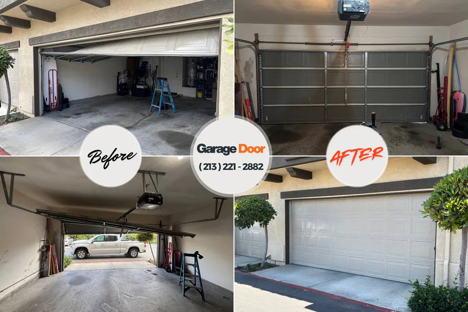 Before and after: garage door repair Sunnyside, WA
